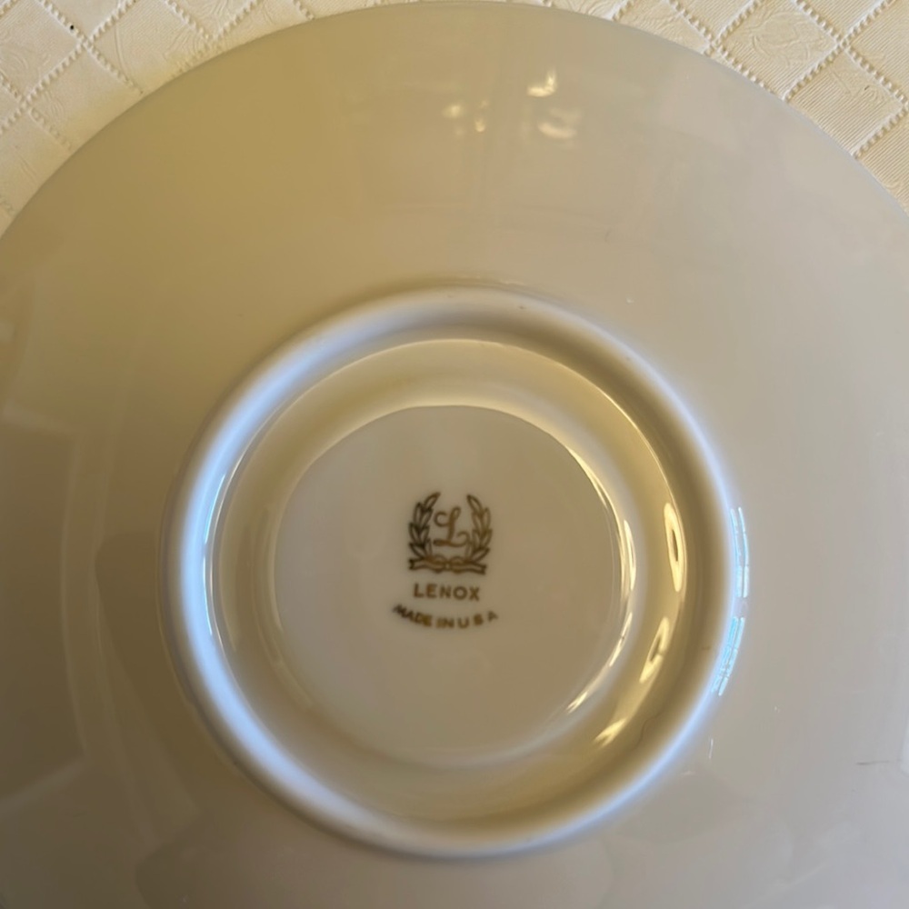 VTG Lexon X-446 Ivory China Platinum Rimmed Sauce 6inch 6 Set Made In Us - Picture 5 of 8